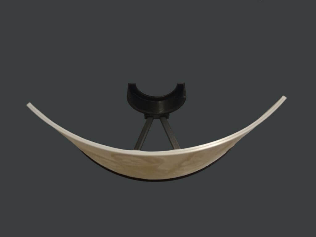 Ensemble lampe incurvée support + lithophanie vue de haut