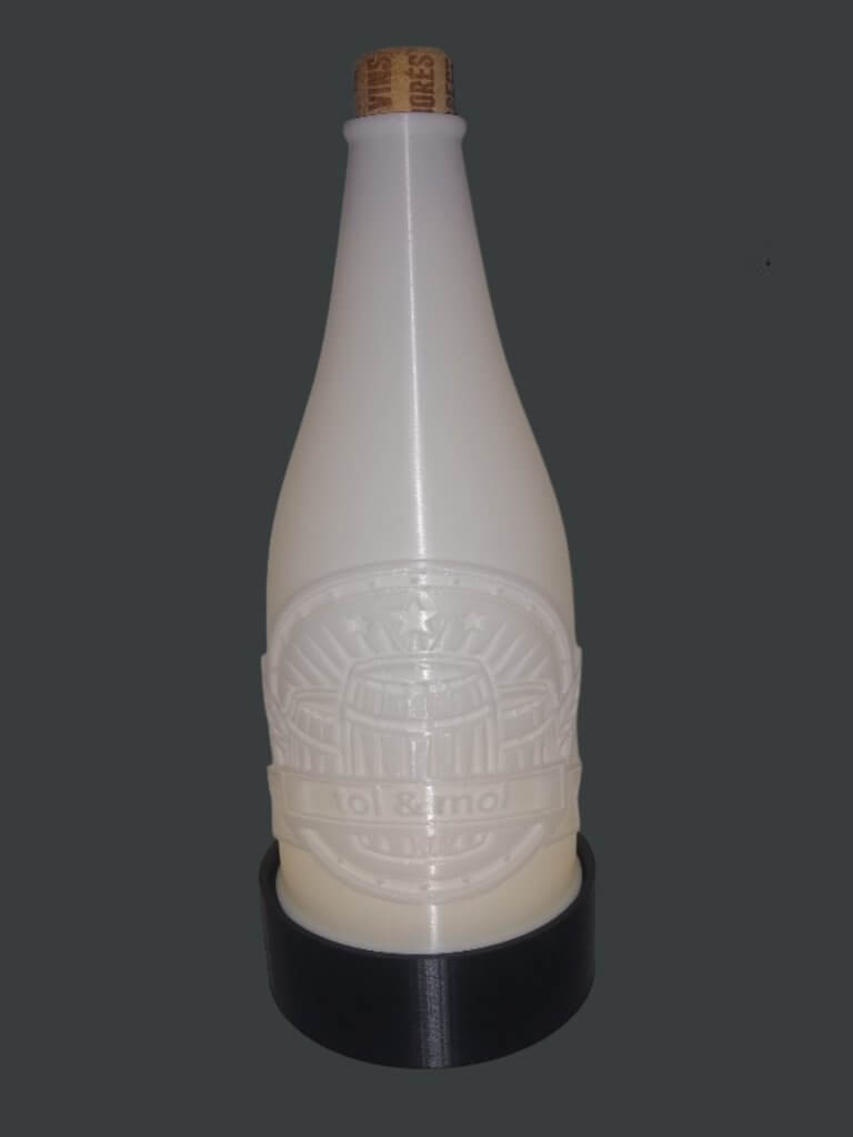 Lampe Bouteille lithophanie "Toi & Moi" éteinte