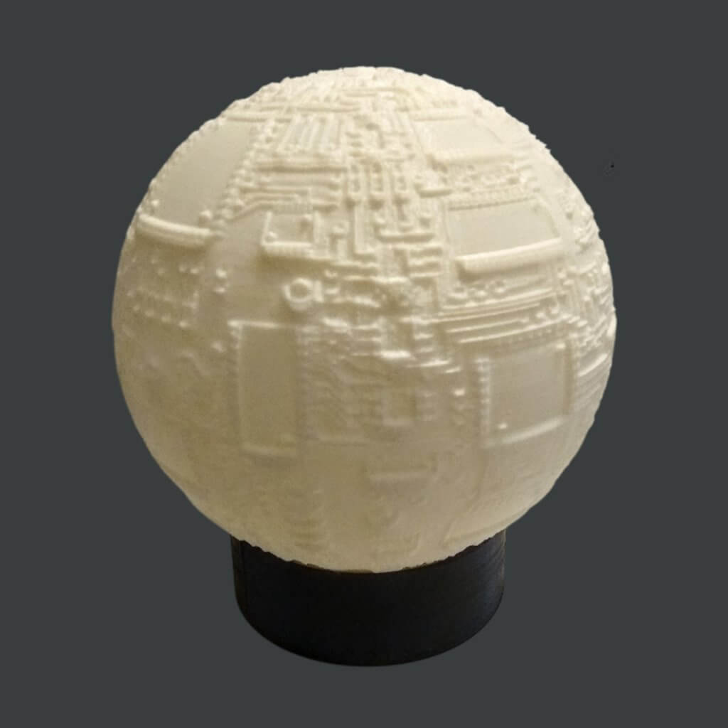 Lampe Sphère lithophanie Carte électronique