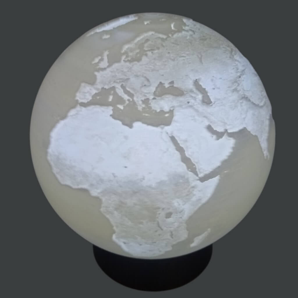 Lampe Sphère lithophanie Monde